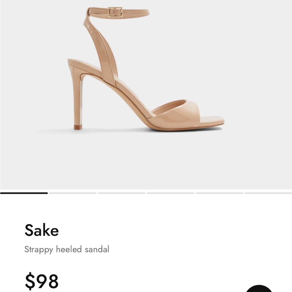 ALDO Patent Nude Tan Ankle-Strap Heels